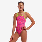 Packed Pink Girl's Tie Me Tight One Piece