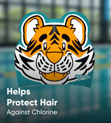 Unisex Kids Tiger Print Swim Cap For Tots