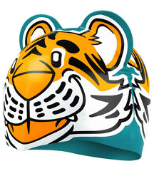 Unisex Kids Tiger Print Swim Cap For Tots