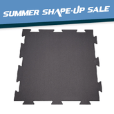 QS Rubber 2'x2'x6mm OD Interlocking Tile Mat - BLACK