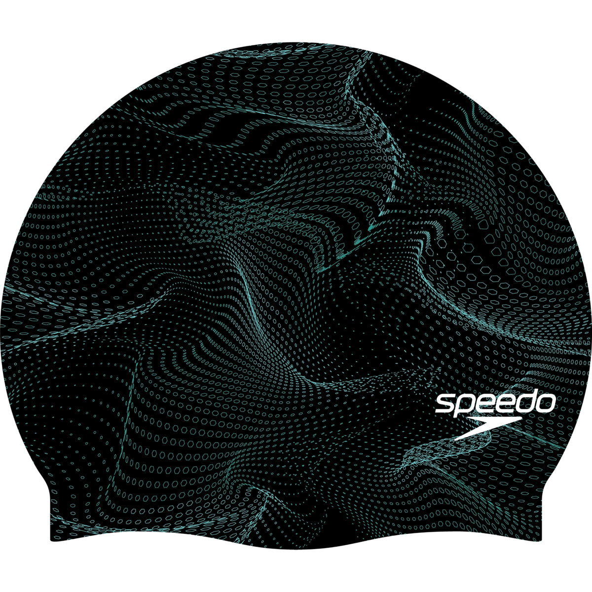 Adult Elastomeric Printed Caps Blue/Green