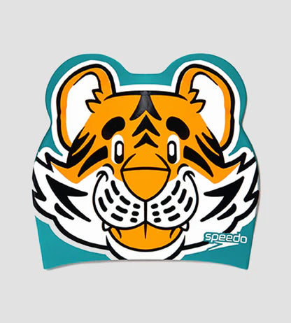 Unisex Kids Tiger Print Swim Cap For Tots